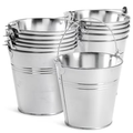 12-pack vintage galvanized metal buckets with handles