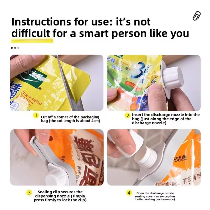 Two food storage and sealing clips, non-contact export-grade plastic snack clips for tea.