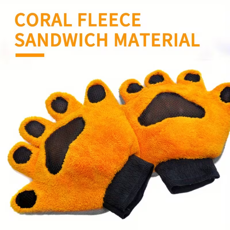 Microfiber car wash gloves | Soft and thickened with drawstring for five fingers