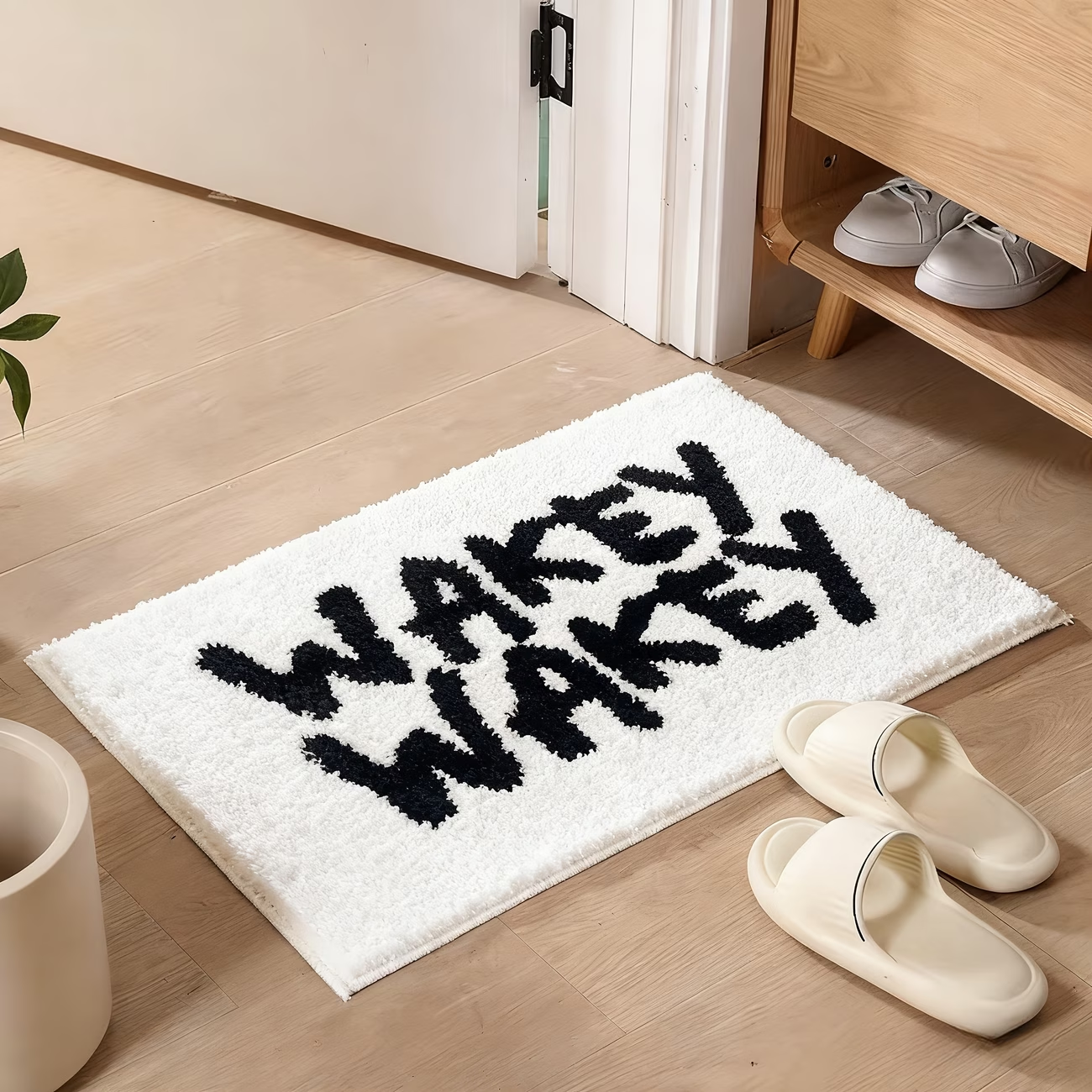 1800g flocked rug, simple letter flocked rug, bedroom bedside rug