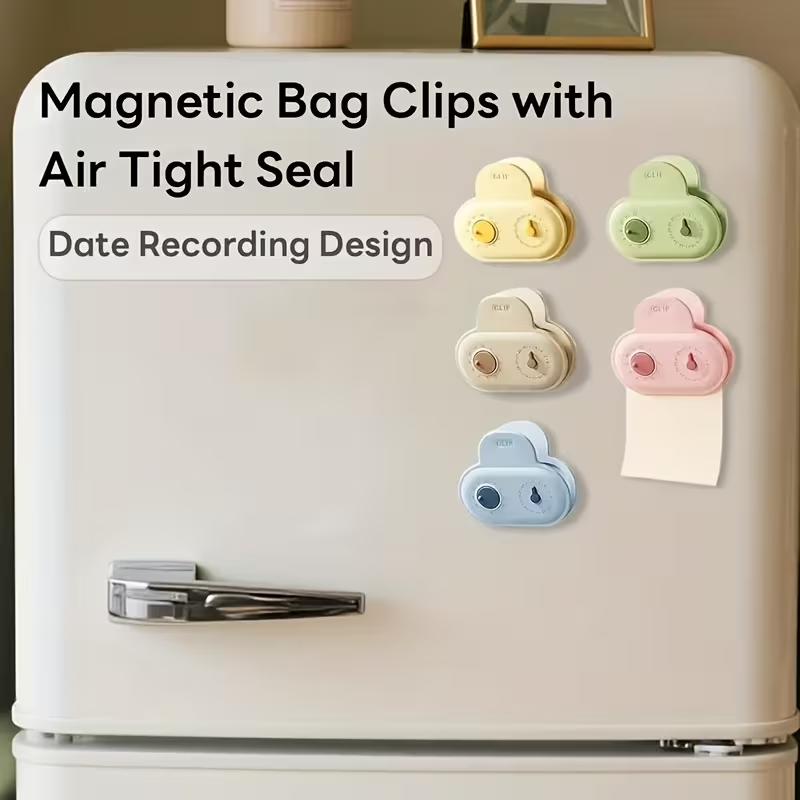 5-pack of colorful magnetic food clips | Sealed design