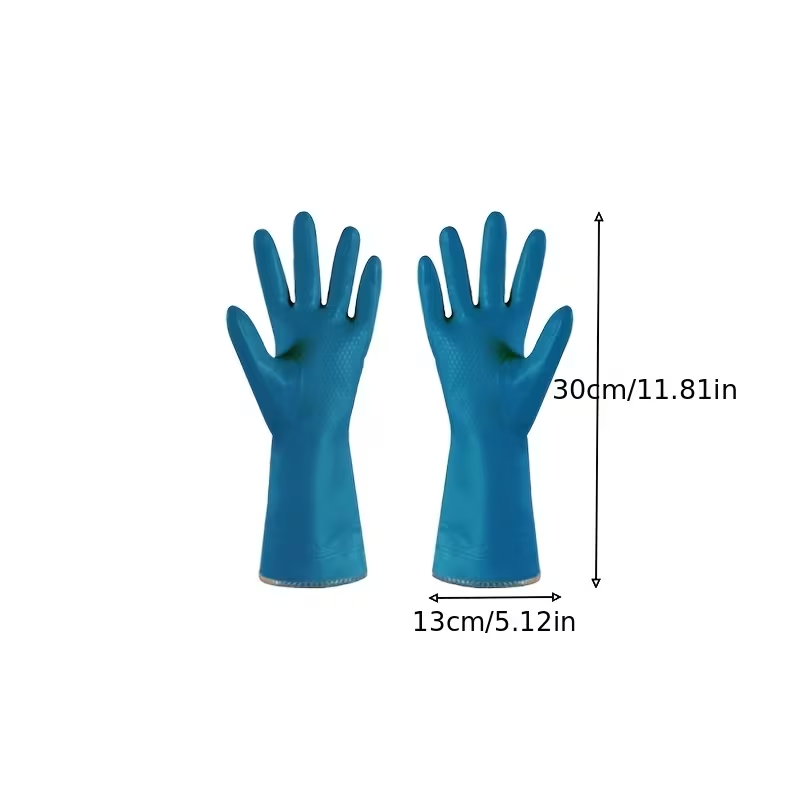 4-Pair Pack of Rubber Gloves, Kitchen Dishwashing Gloves, Thick Lined Laundry Gloves
