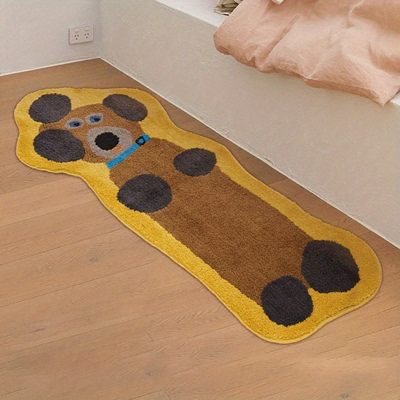 Single-pack rug, suitable for bedside use - non-slip mat with dachshund graffiti pattern.