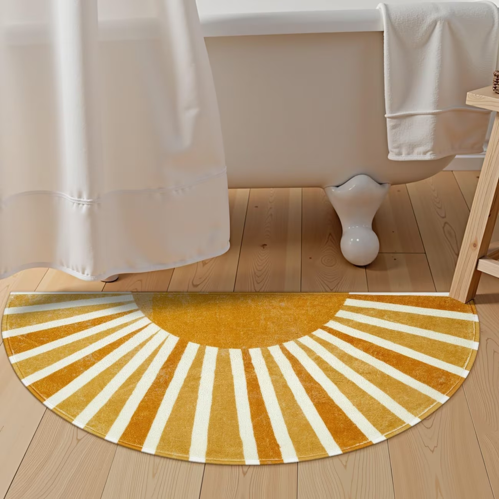 Imitation cashmere washable semi-circular anti-slip mat for sunbathing