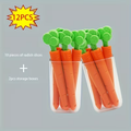 12-pack of magnetic carrot-shaped plastic clips - non-food contact