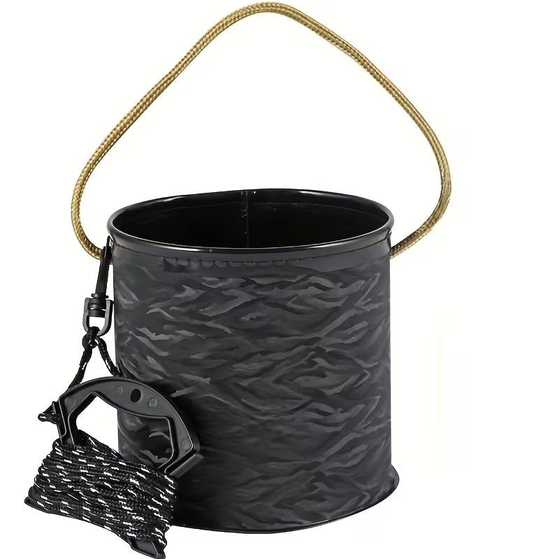 This collapsible bucket features a 3D design and is a portable plastic container.