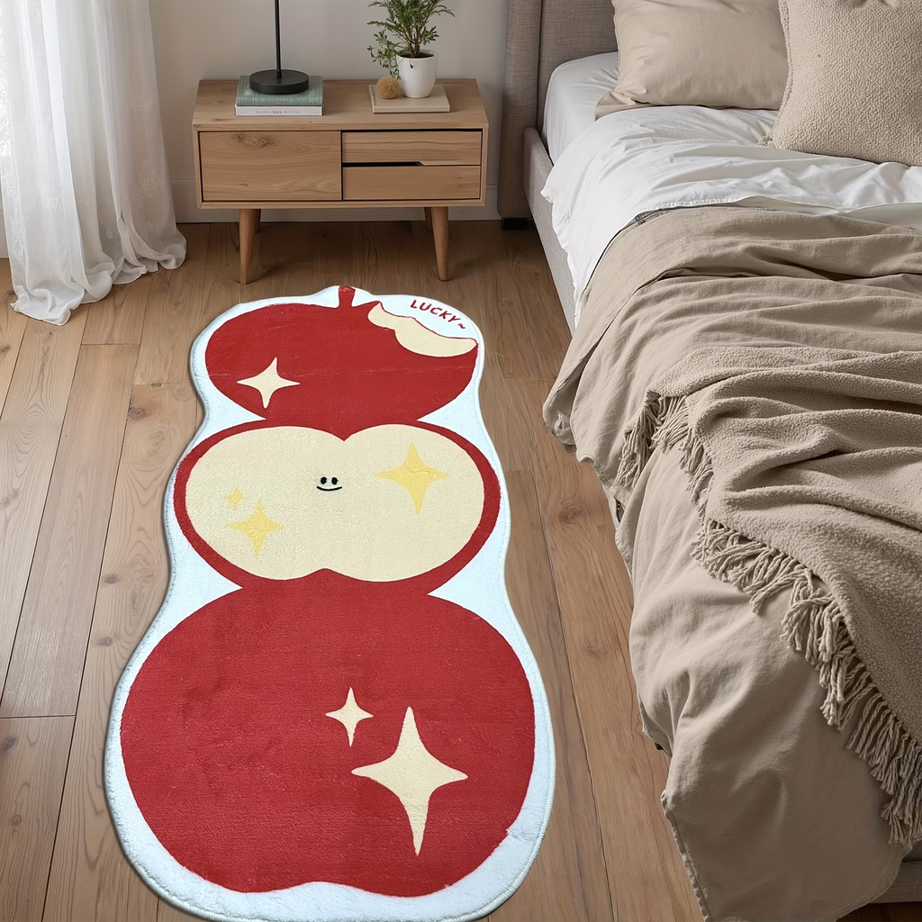 Single-pack, cartoon soft mattress headboard, cute apple design, washable.