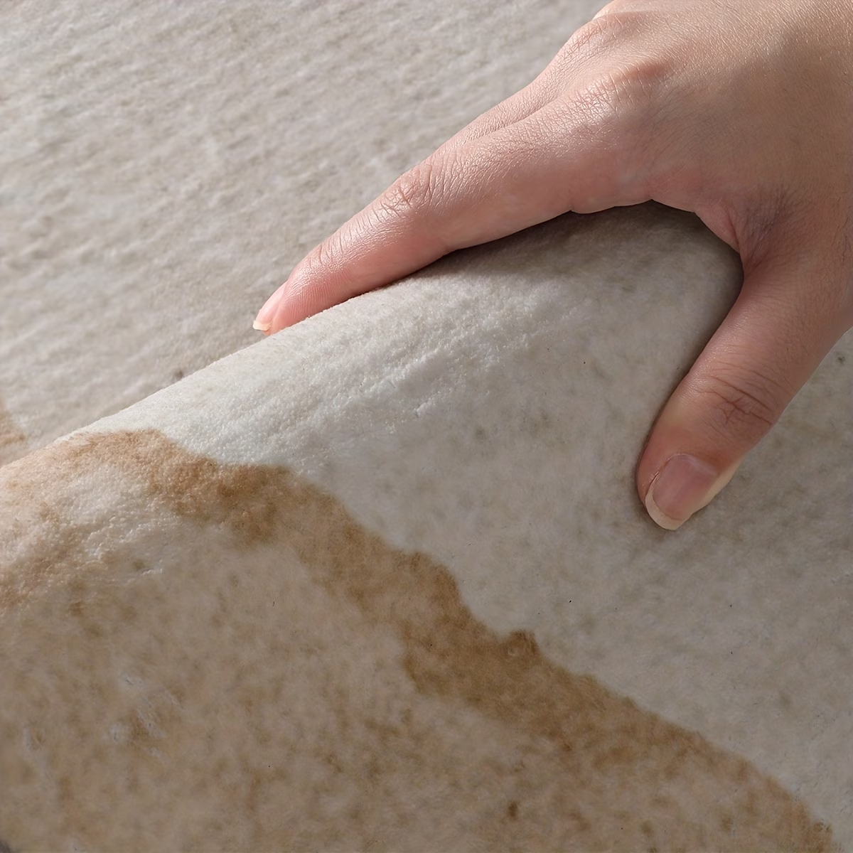 Rectangular floor mat, simple printed irregular bedside rug