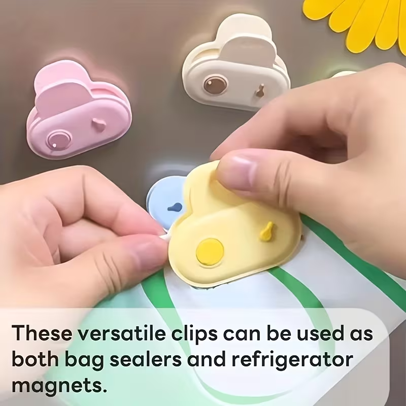 5-pack of colorful magnetic food clips | Sealed design