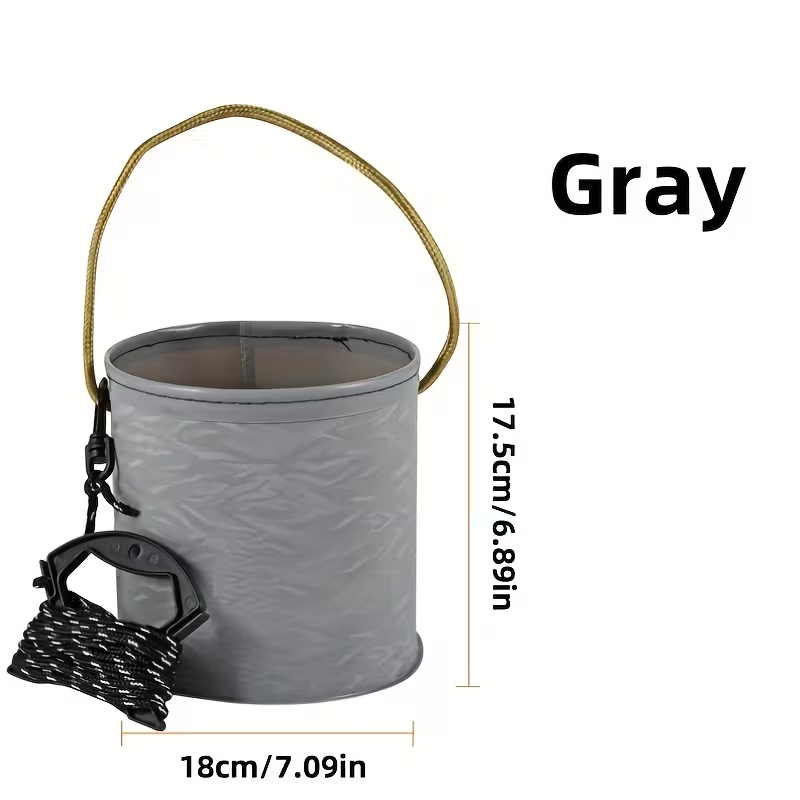 This collapsible bucket features a 3D design and is a portable plastic container.