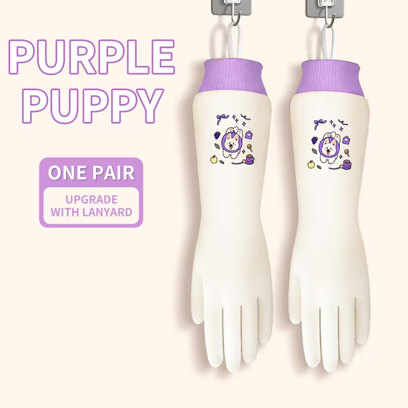 A pair of stylish cartoon-style gloves, with an extra-long and thick design.