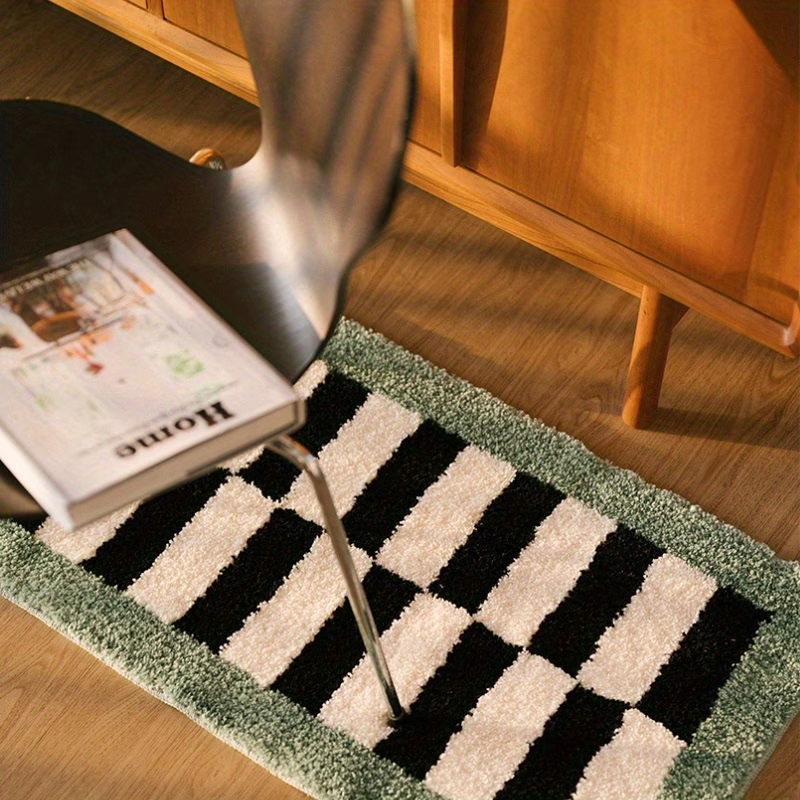 Colorful geometric patterned floor mat, made of imitation cashmere material, 1000g plush surface.