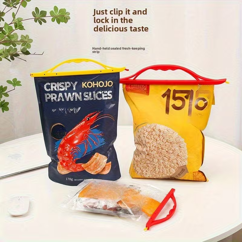 Portable sealing clips for fries, bread, and snack bags.