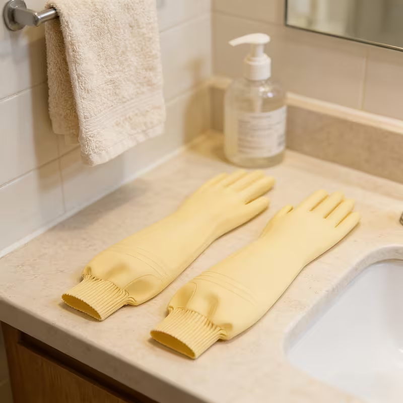 Thickened dishwashing gloves | Made of PVC, warm, waterproof, and reusable.