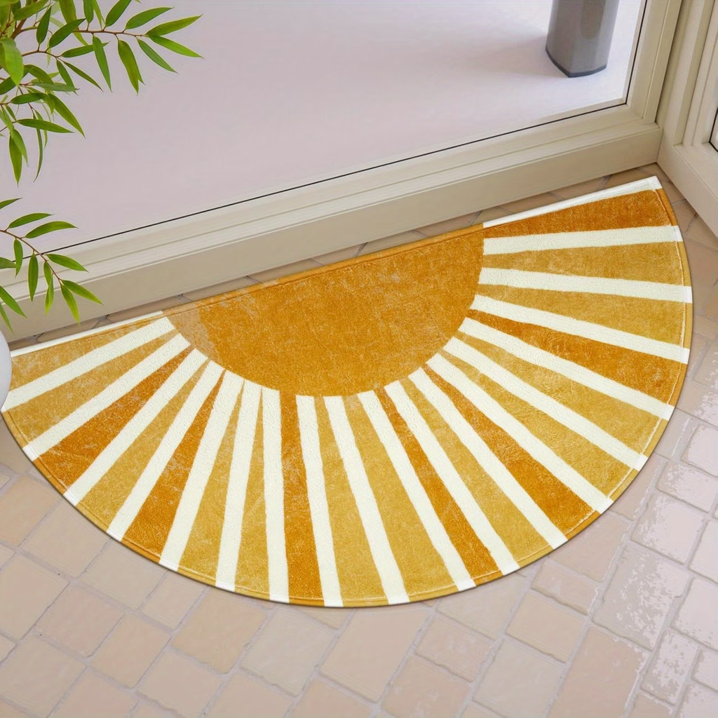 Imitation cashmere washable semi-circular anti-slip mat for sunbathing