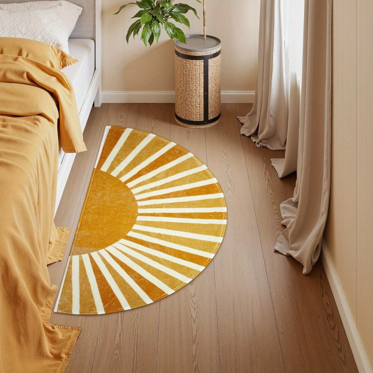 Imitation cashmere washable semi-circular anti-slip mat for sunbathing