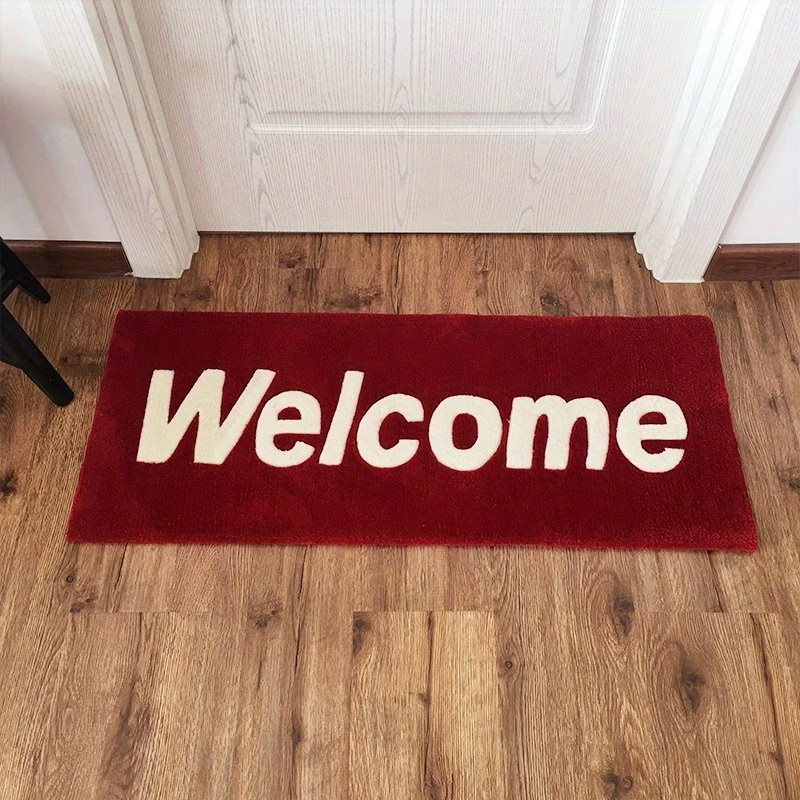 Nordic minimalist black and white Welome English rug