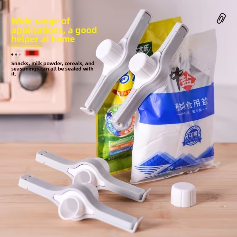 Two food storage and sealing clips, non-contact export-grade plastic snack clips for tea.