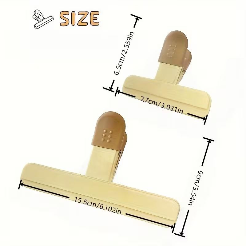 4-pack (2 small + 2 large) multi-functional sealing clips