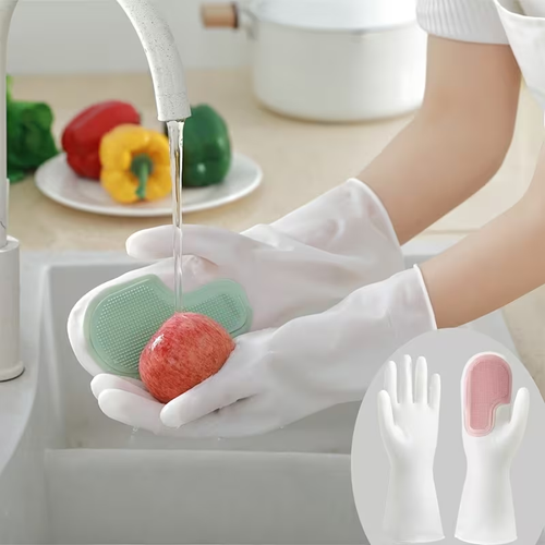 1 pair of dishwashing gloves, multi-functional magic cleaning brush