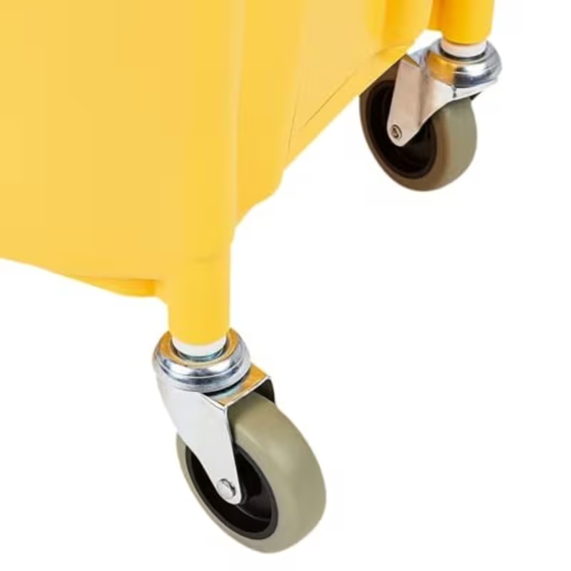 Commercial heavy-duty mop bucket with push-down manual wringer
