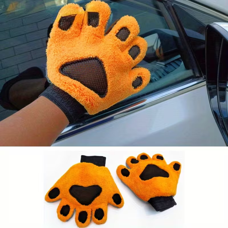 Microfiber car wash gloves | Soft and thickened with drawstring for five fingers