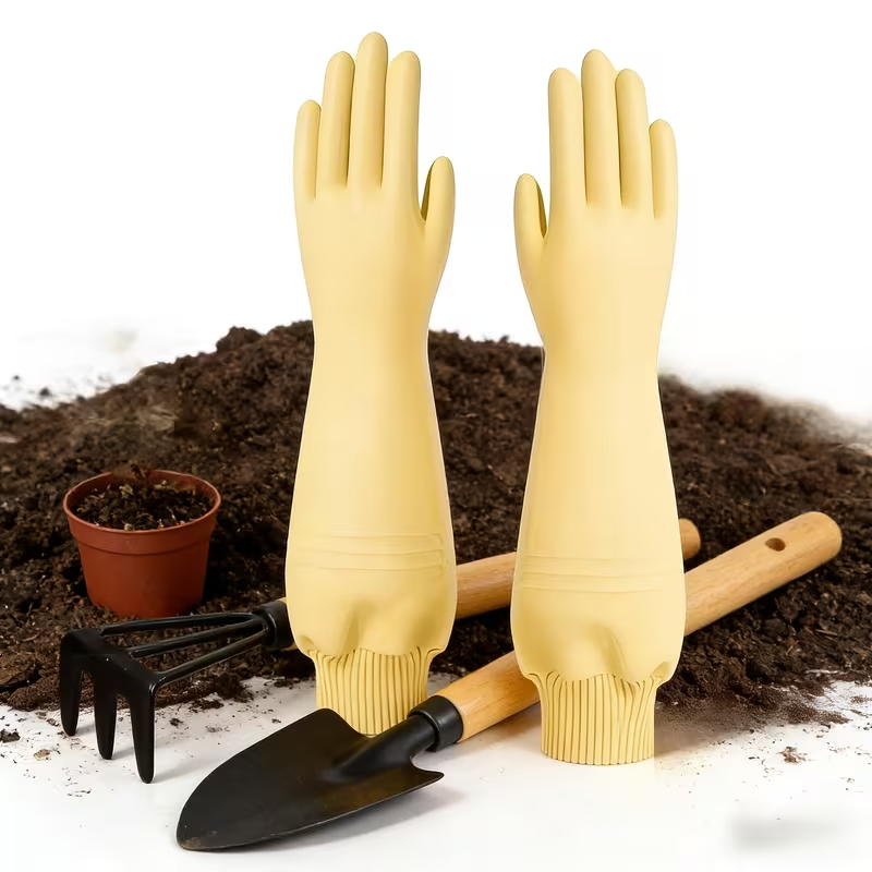 Thickened dishwashing gloves | Made of PVC, warm, waterproof, and reusable.