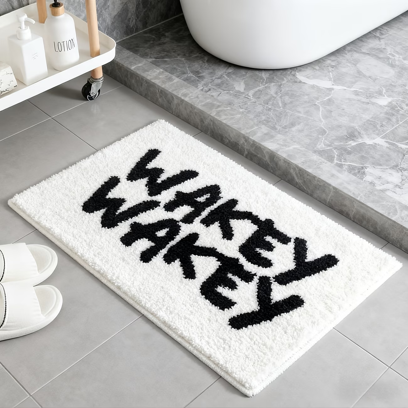 1800g flocked rug, simple letter flocked rug, bedroom bedside rug