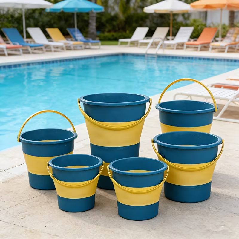 Multifunctional Folding Fishing Bucket | Plastic Round Storage and Laundry Bucket