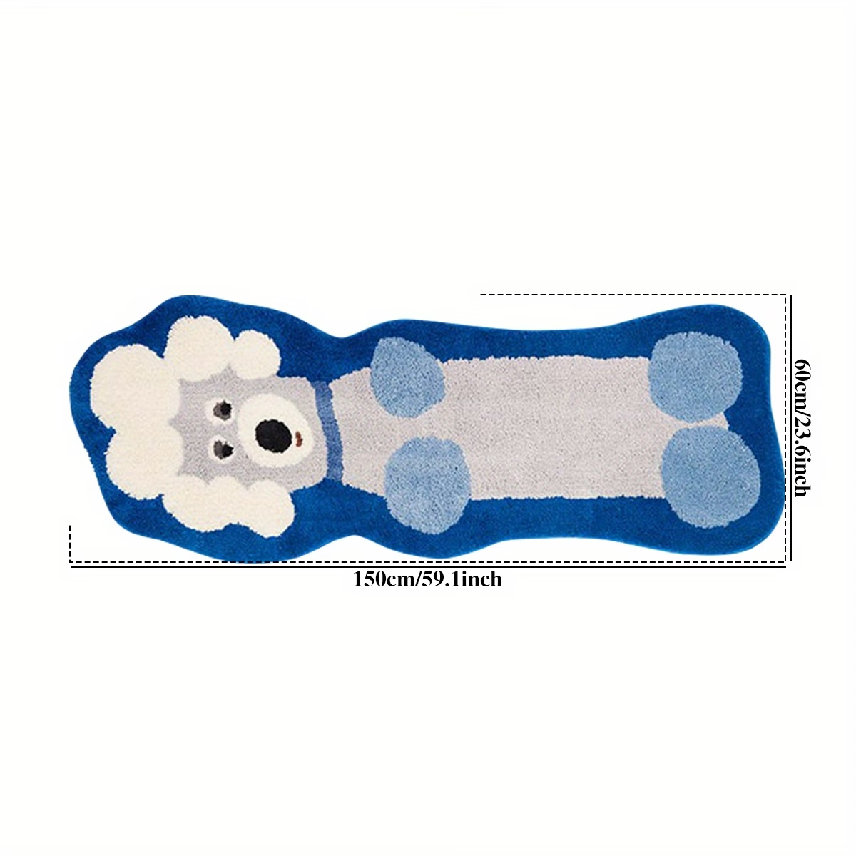 Single-pack rug, suitable for bedside use - non-slip mat with dachshund graffiti pattern.