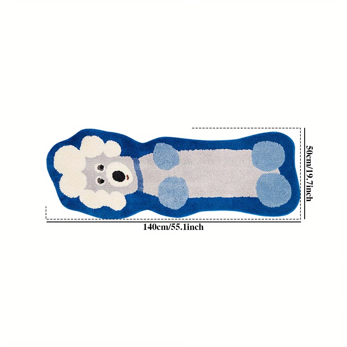 Single-pack rug, suitable for bedside use - non-slip mat with dachshund graffiti pattern.