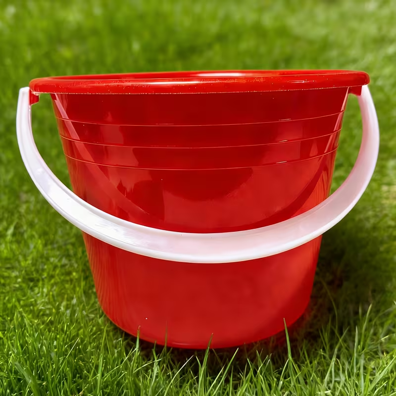 Mini red hand-held water bucket | Perfect for carrying water outdoors