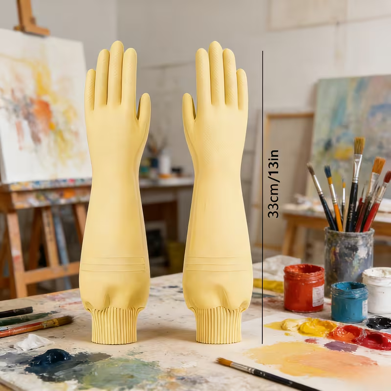 Thickened dishwashing gloves | Made of PVC, warm, waterproof, and reusable.