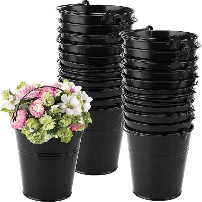 15-pack mini galvanized metal buckets with handles - rust-proof buckets