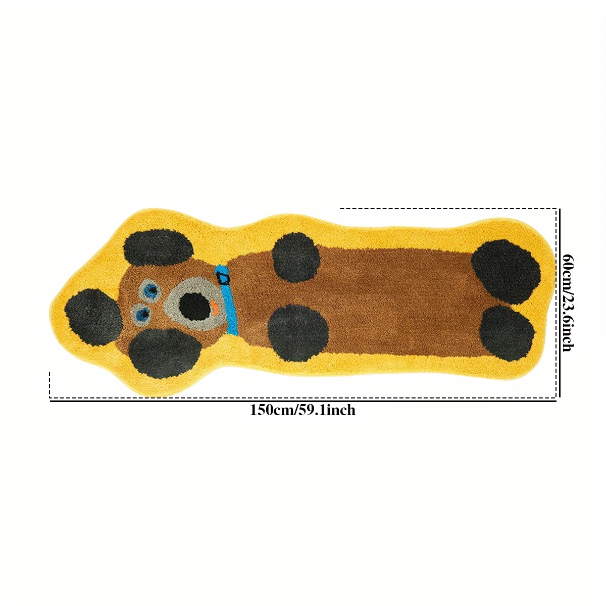 Single-pack rug, suitable for bedside use - non-slip mat with dachshund graffiti pattern.