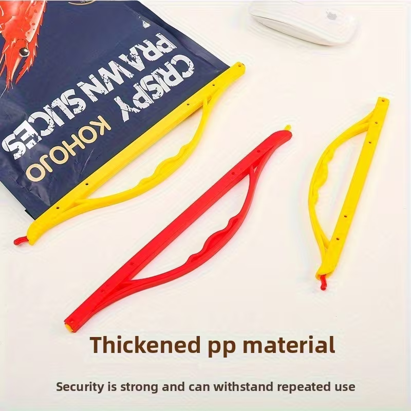 Portable sealing clips for fries, bread, and snack bags.