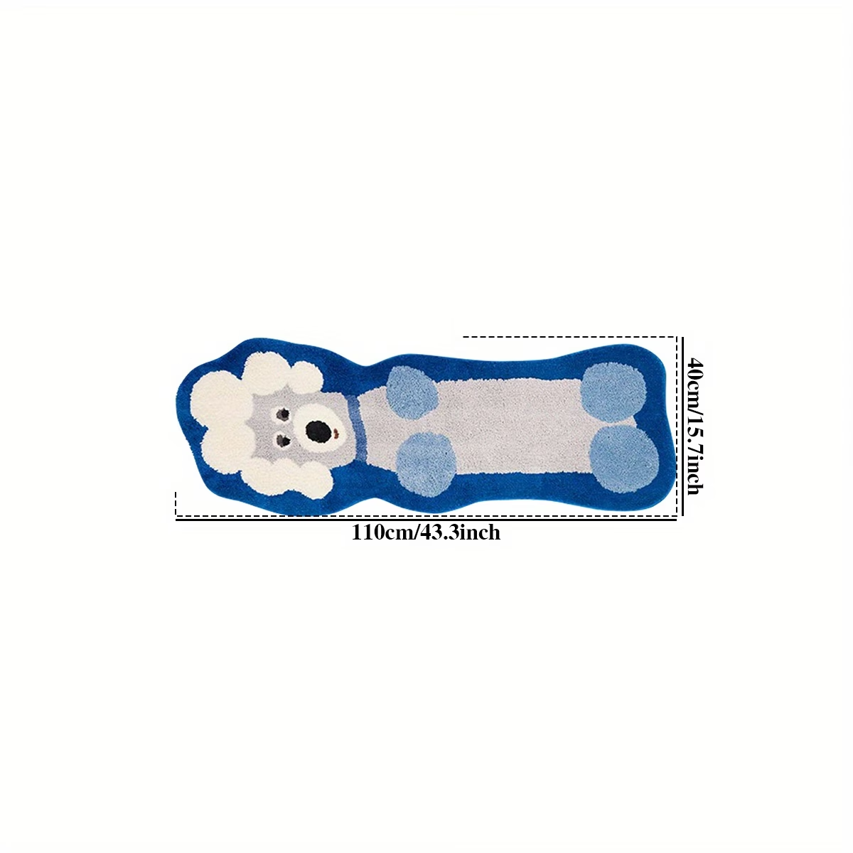 Single-pack rug, suitable for bedside use - non-slip mat with dachshund graffiti pattern.