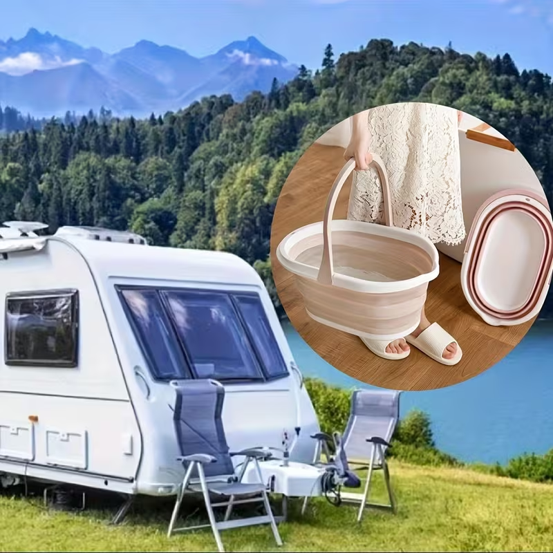 Multi-functional folding basin, suitable for camping and fishing.
