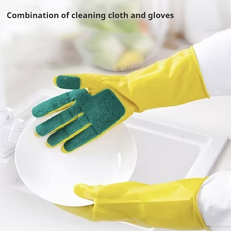 Cleaning gloves, dishcloths, kitchen sponges, scouring pads