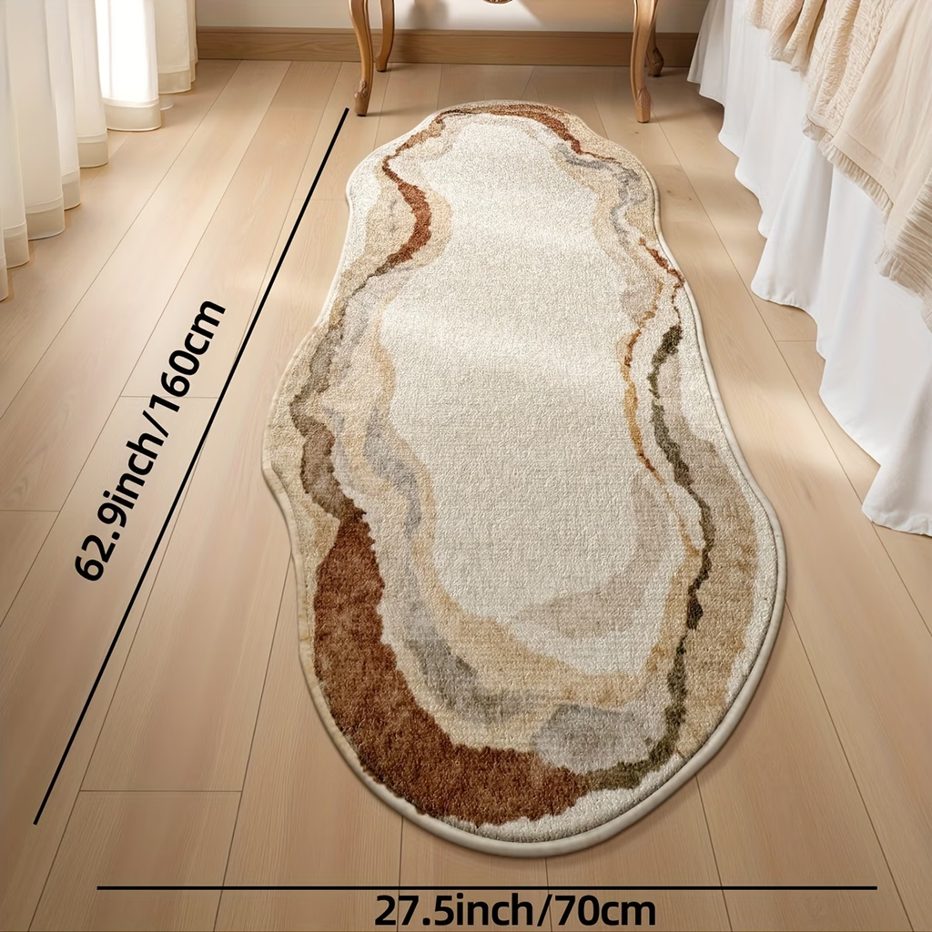 Rectangular floor mat, simple printed irregular bedside rug