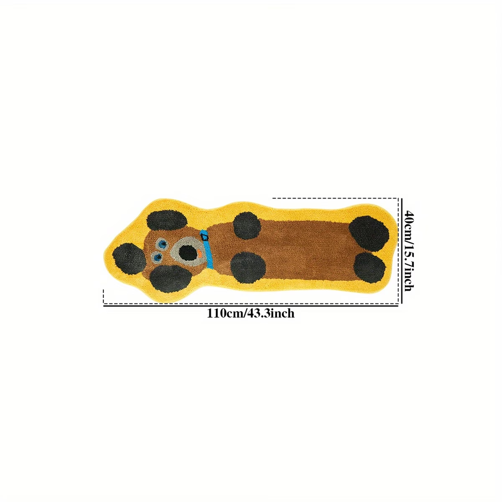 Single-pack rug, suitable for bedside use - non-slip mat with dachshund graffiti pattern.