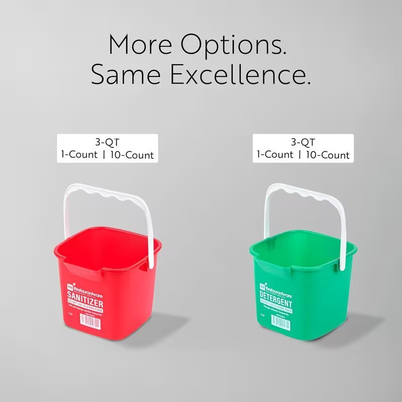 Single 8-quart heavy-duty cleaning bucket with built-in spout and handle