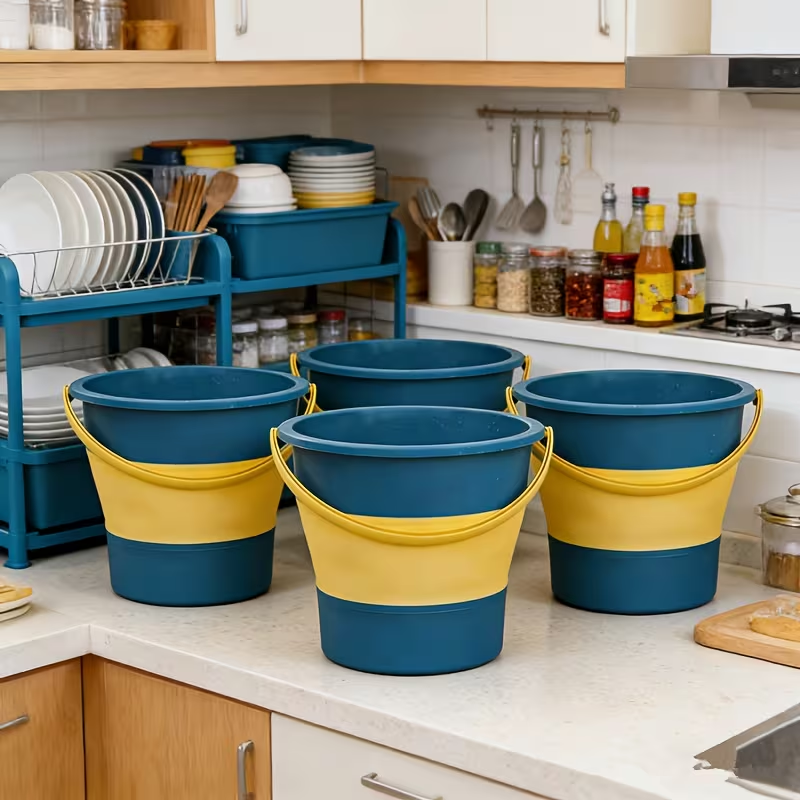 Multifunctional Folding Fishing Bucket | Plastic Round Storage and Laundry Bucket