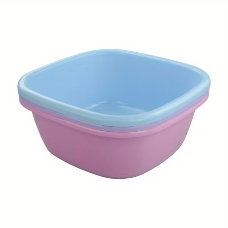 A set of 3 12-quart (11.4-inch) heavy-duty plastic square buckets - stackable