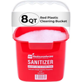 Single 8-quart heavy-duty cleaning bucket with built-in spout and handle
