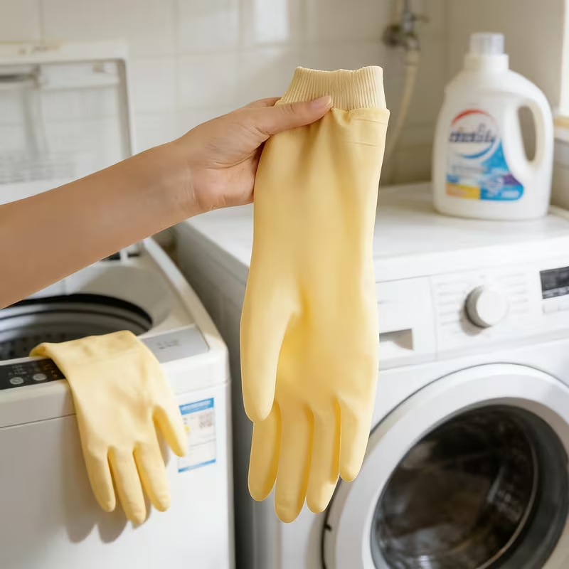 Thickened dishwashing gloves | Made of PVC, warm, waterproof, and reusable.