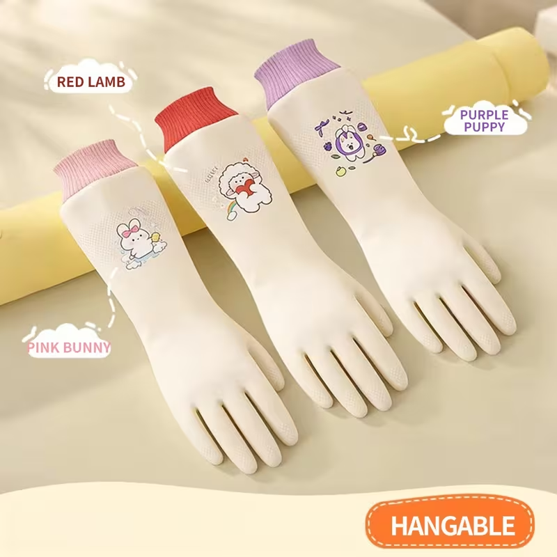 A pair of stylish cartoon-style gloves, with an extra-long and thick design.