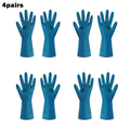 4-Pair Pack of Rubber Gloves, Kitchen Dishwashing Gloves, Thick Lined Laundry Gloves