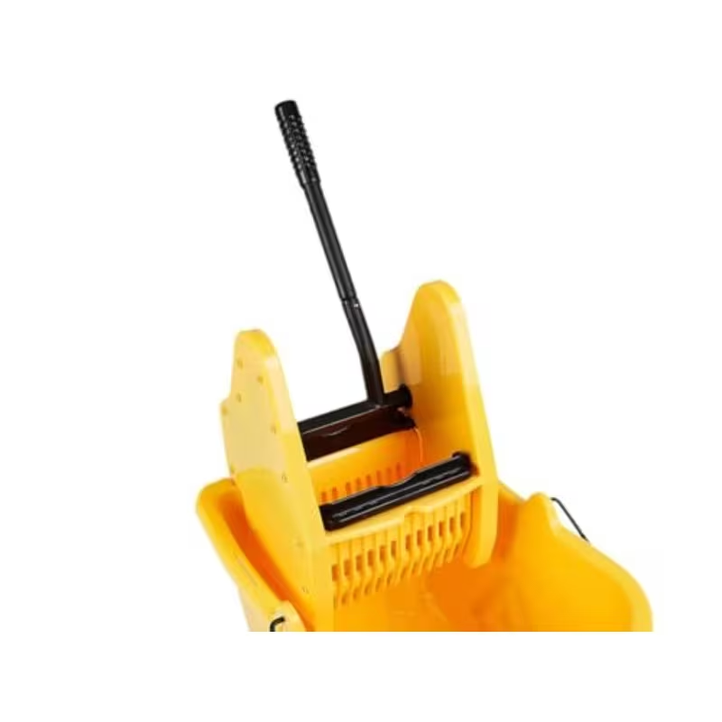 Commercial heavy-duty mop bucket with push-down manual wringer