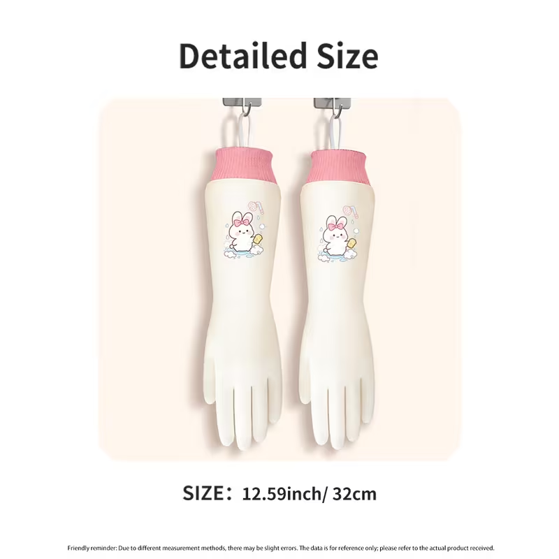 A pair of stylish cartoon-style gloves, with an extra-long and thick design.